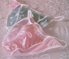 pink and blue pure silk tanga panties